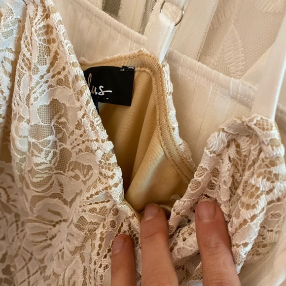 Heartfelt Thoughts White Lace Sleeveless Bodycon Midi Dress - Picture 7 of 8